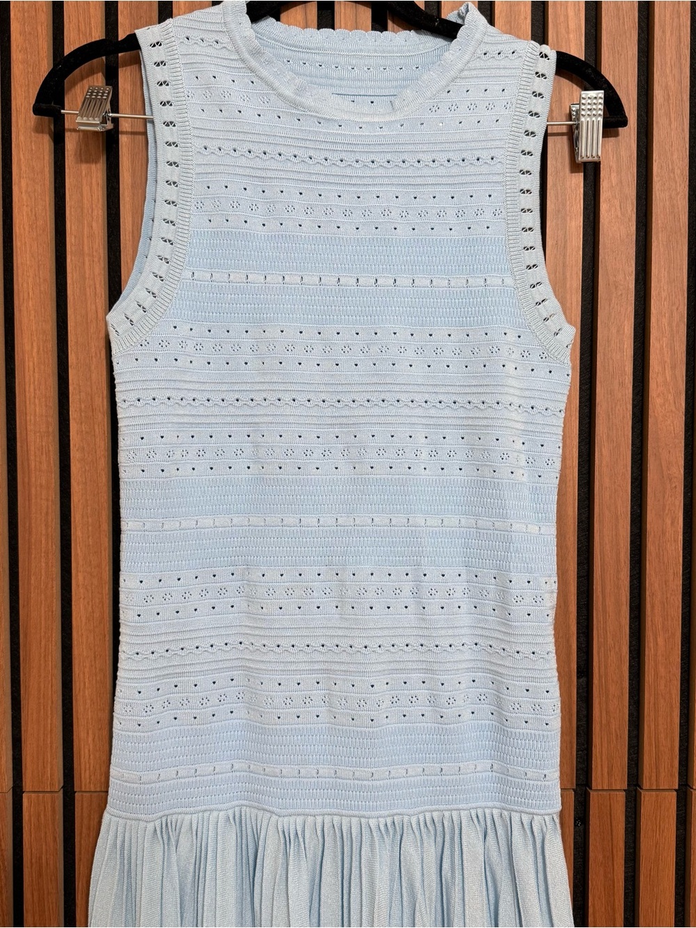 Commense Light Blue Sleeveless Pleated Maxi Skirt - Picture 3 of 9